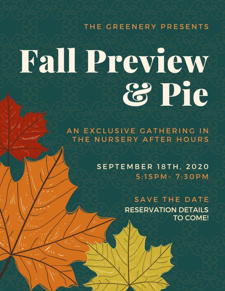 Fall Preview & Pie The Greenery Nursery